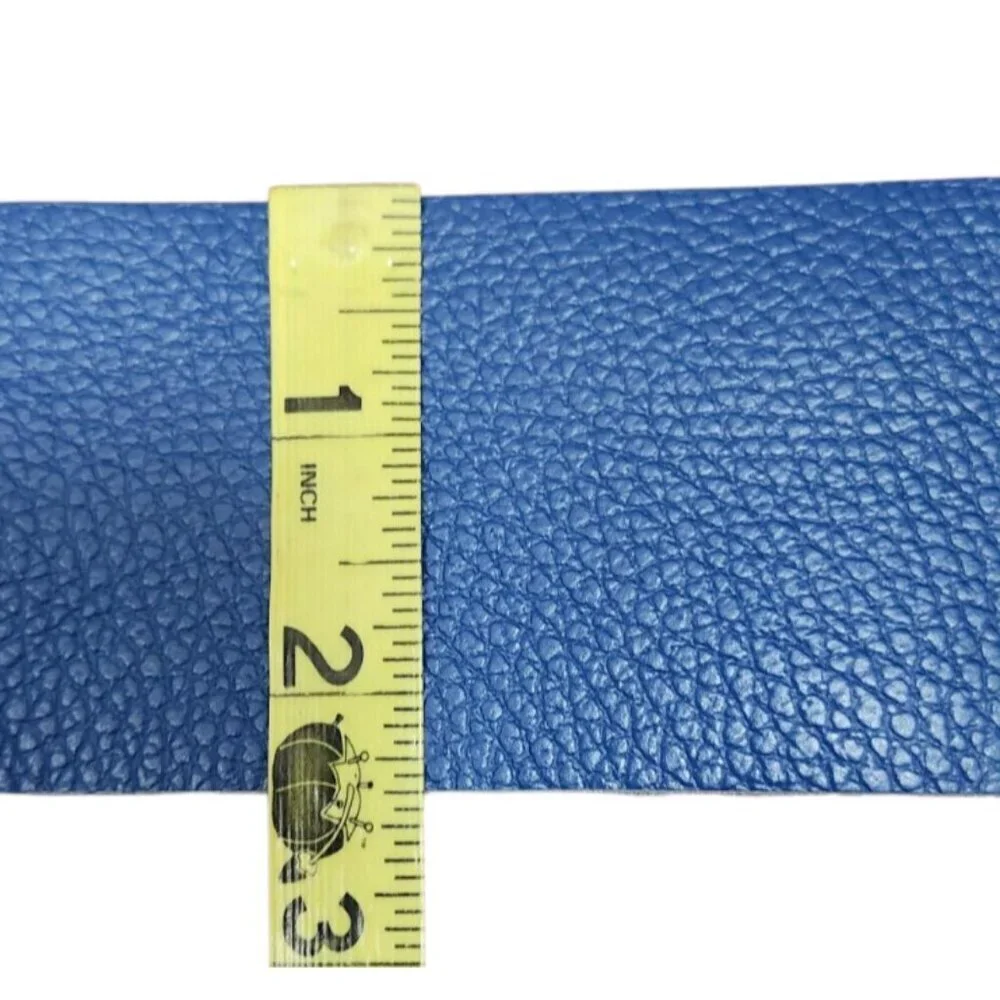 Women's belt made of genuine leather in a blue color. Stylish heart-shap…
